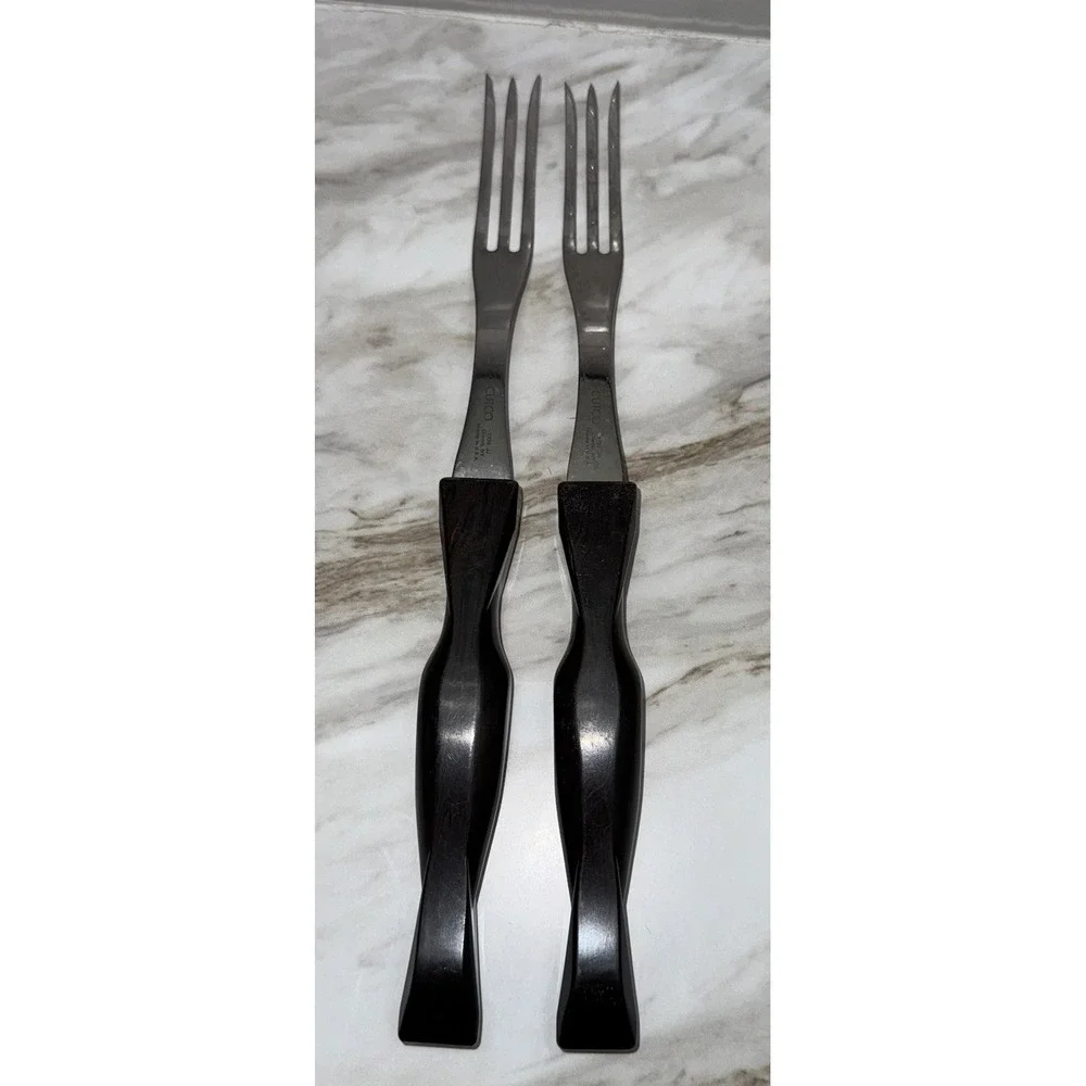Cutco‎ Carving Forks 1726 Brown Orange Swirl Handle 11